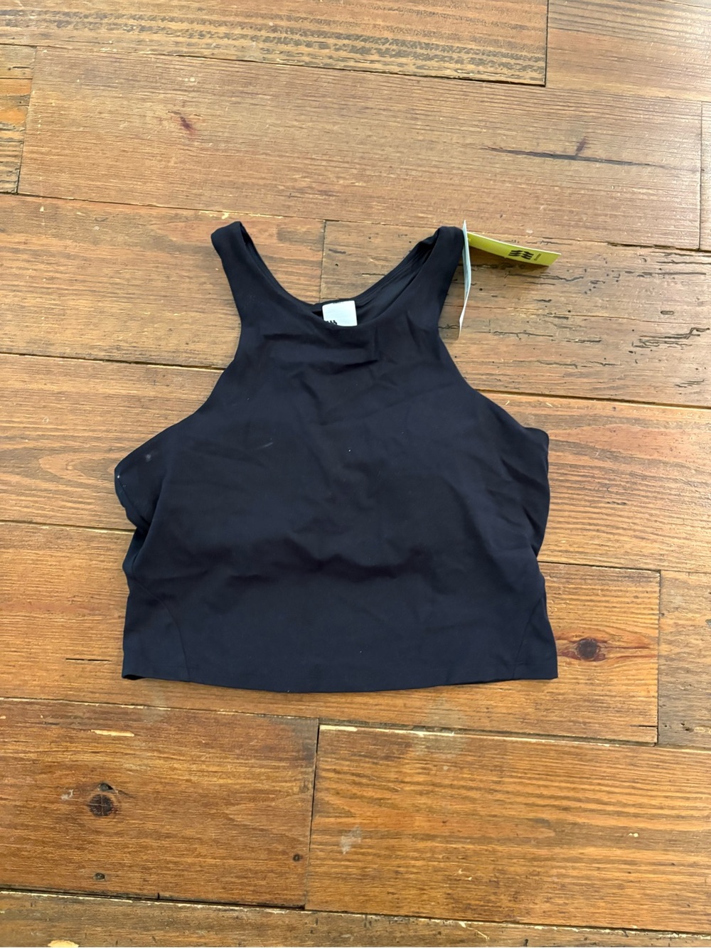 all in motion Black Racerback Crop Tank